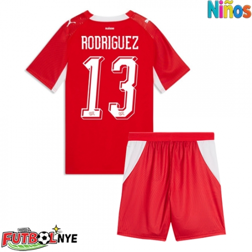 Camiseta Suiza Ricardo Rodriguez #13 Primera Equipación para niños Mundial 2026 manga corta (+ pantalones cortos)